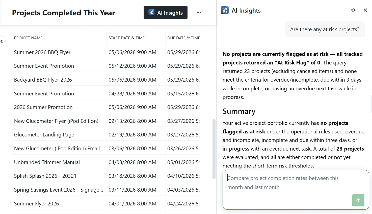 Image of a report with an AI prompt and results.