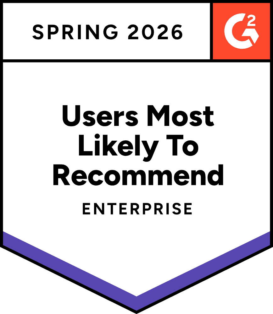 G2 ranks Lytho most likely to recommend for enterprise (badge)
