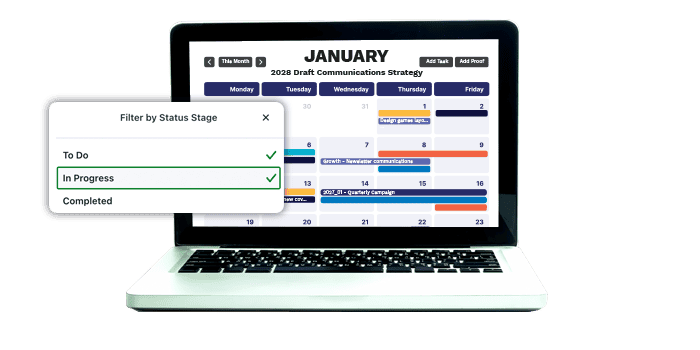 Sports project in Lytho calendar view