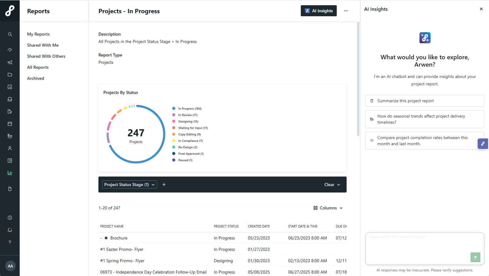 AI Reports in Lytho
