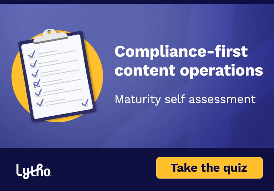 Compliance-first content operations maturity self-assessment